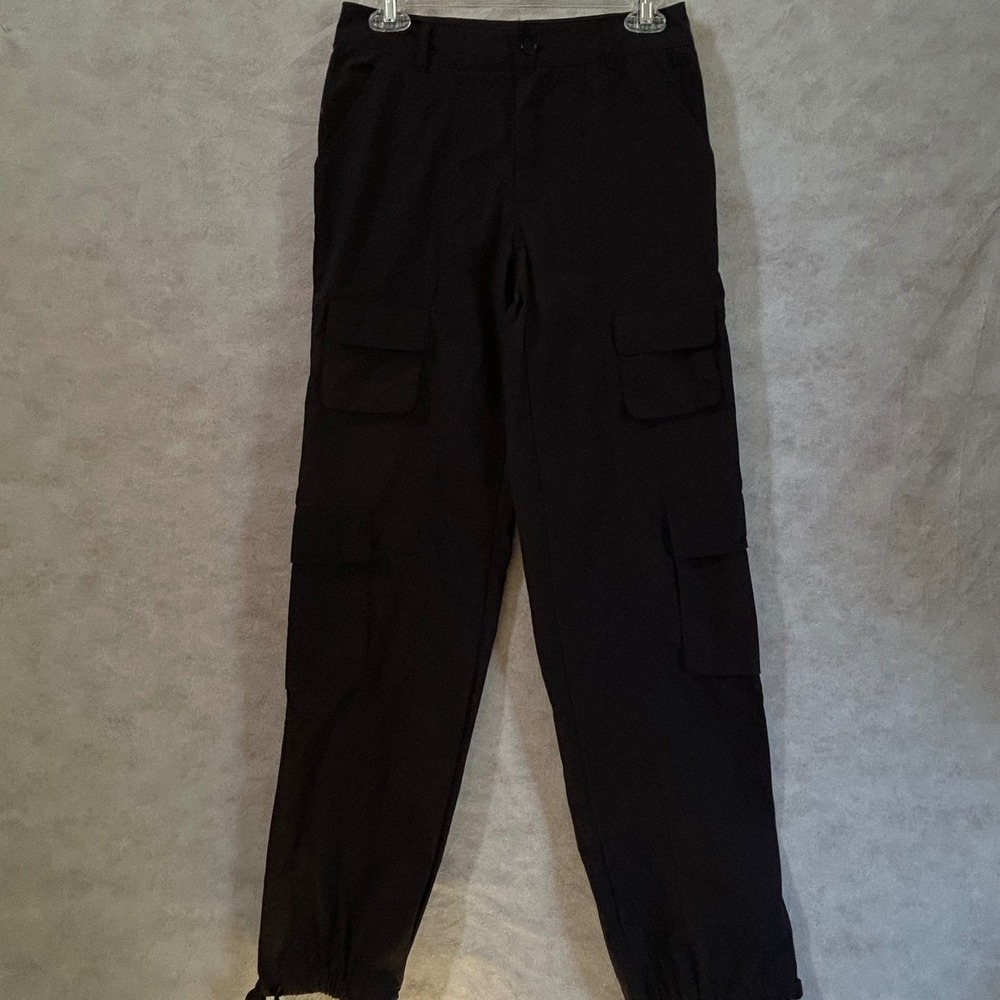 Harper & Ivy Womens Black High Rise Cargo Pants Utility Joggers XS